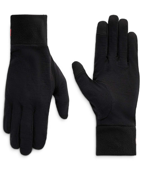 MMerinoWoolGloverLiner-Pair of black gloves on a white background