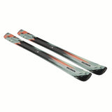 MNSTANCEPRO82-Two green and red skis with 'Salomon' branding on a white background
