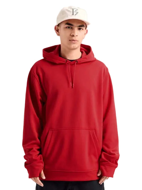 MOakPulloverHoodie-Red hoodie on a white background