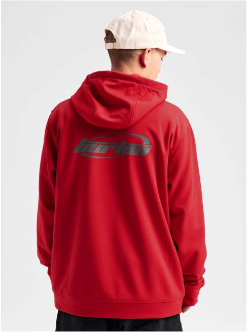 MOakPulloverHoodie-Red hoodie on a white background