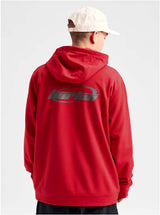 MOakPulloverHoodie-Red hoodie on a white background
