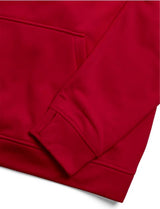 MOakPulloverHoodie-Red hoodie on a white background