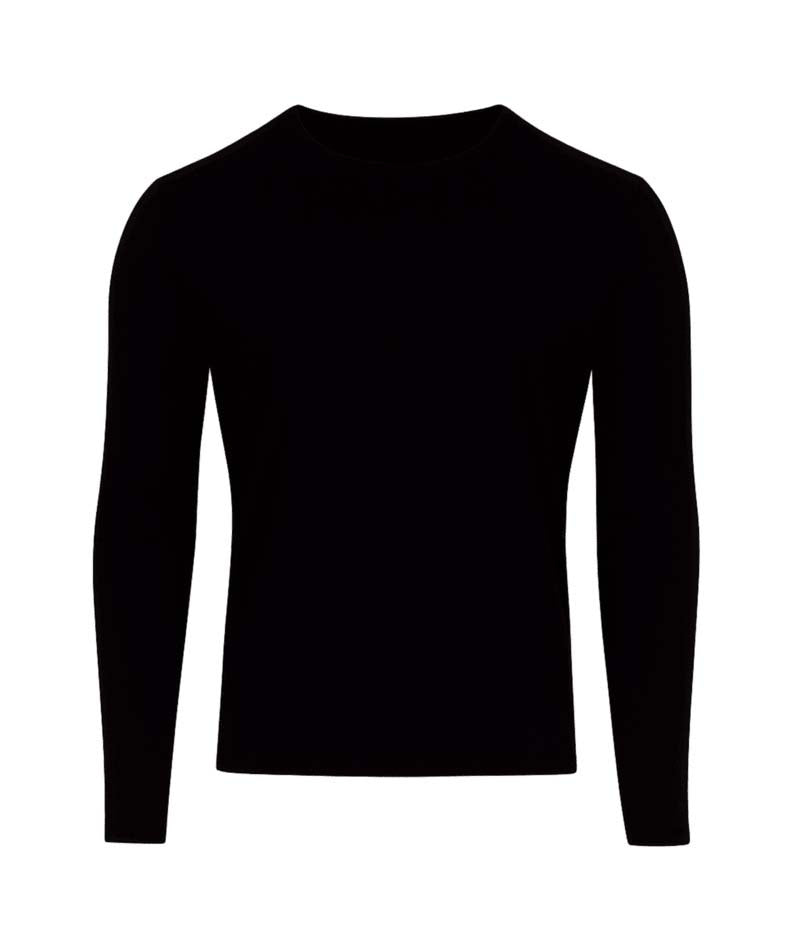 MPerformanceStretchCrew- Black long sleeve on a white background