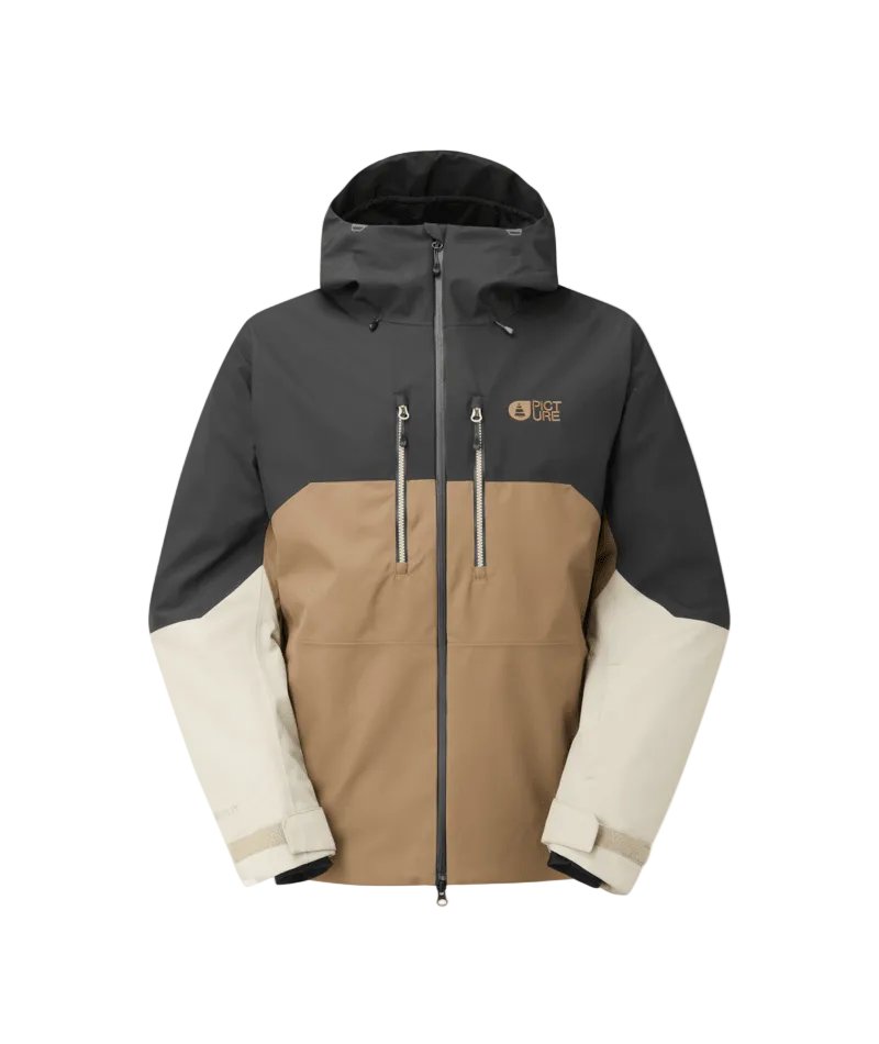 MPictureObjectJacket-Two-tone jacket with black and beige colors on a white background