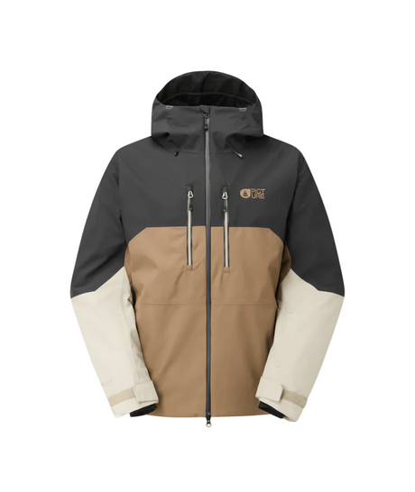 MPictureObjectJacket-Two-tone jacket with black and beige colors on a white background