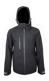 MPlanetJacket-Black jacket with a hood on a white background