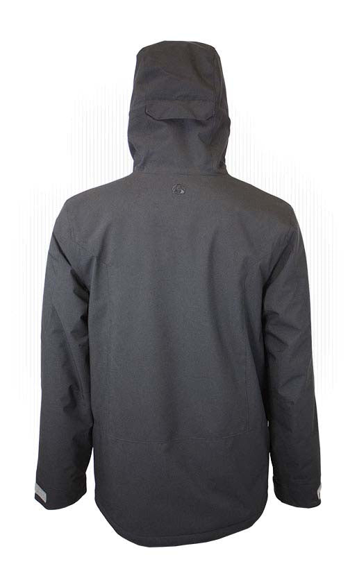 MPlanetJacket-Black jacket with a hood on a white background