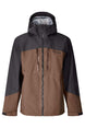 MQuantumProJacket-Two-tone jacket with black and brown sections on a white background
