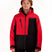 MReactorJacket-Person wearing a red and black jacket with a brand logo on a white background