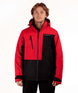 MReactorJacket-Person wearing a red and black jacket with a brand logo on a white background