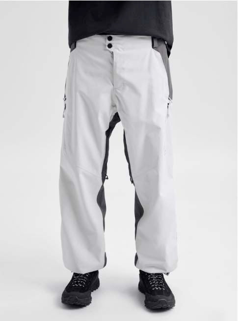 MReserve2LRelaxedPants-Gray pants with black accents on a white background
