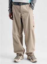 MReserve2LRelaxedPants-Beige pants with a brand logo on a white background