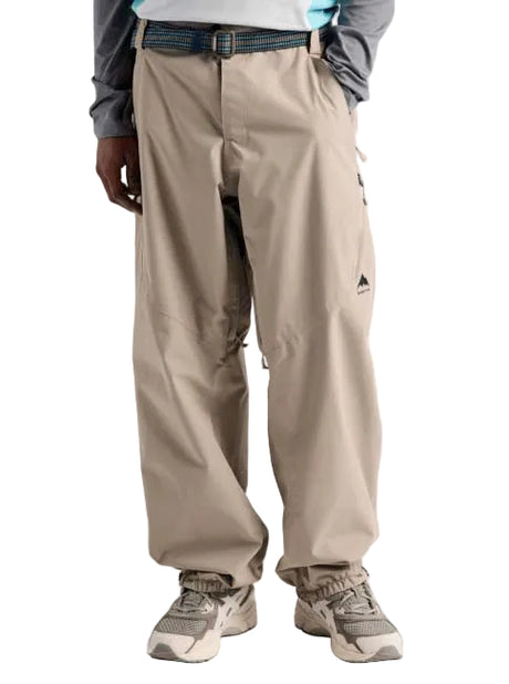MReserve2LRelaxedPants-Beige pants with a brand logo on a white background
