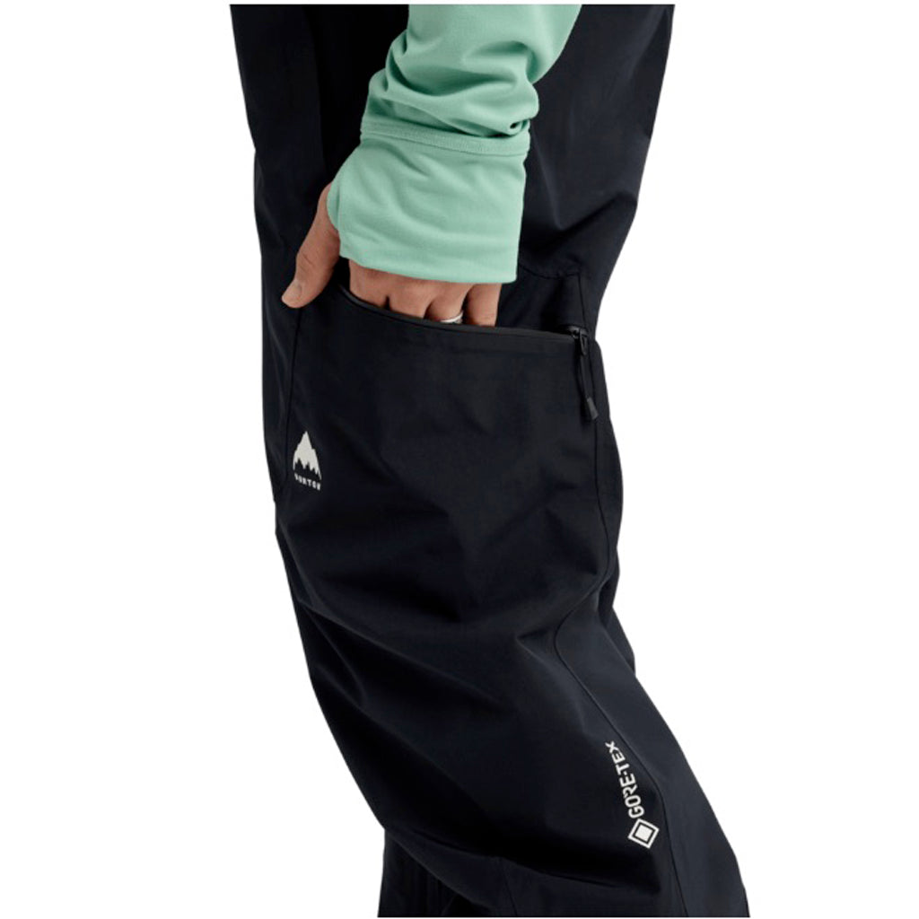 MReserveGORE-TEX2LBib-Black snow pants with a brand logo on a white background