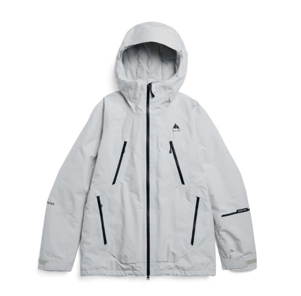 MReserveGORE-TEX2LInsulatedJacket-Light gray jacket with black zippers on a white background