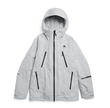 MReserveGORE-TEX2LInsulatedJacket-Light gray jacket with black zippers on a white background