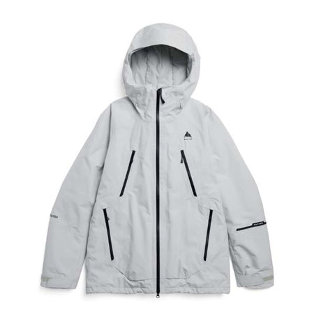 MReserveGORE-TEX2LInsulatedJacket-Light gray jacket with black zippers on a white background