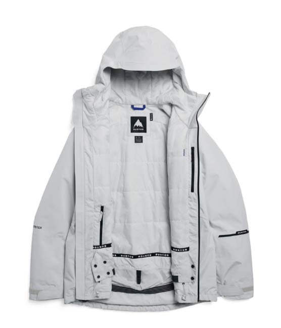 MReserveGORE-TEX2LInsulatedJacket-Light gray jacket with black zippers on a white background