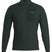 MRhoLTZipNeck- A dark green quarter zip with a dark green patch on the left upper chest that has a zipper pocket on a white background