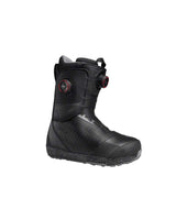 MRiftPro-Black snowboard boot with red accents on a white background