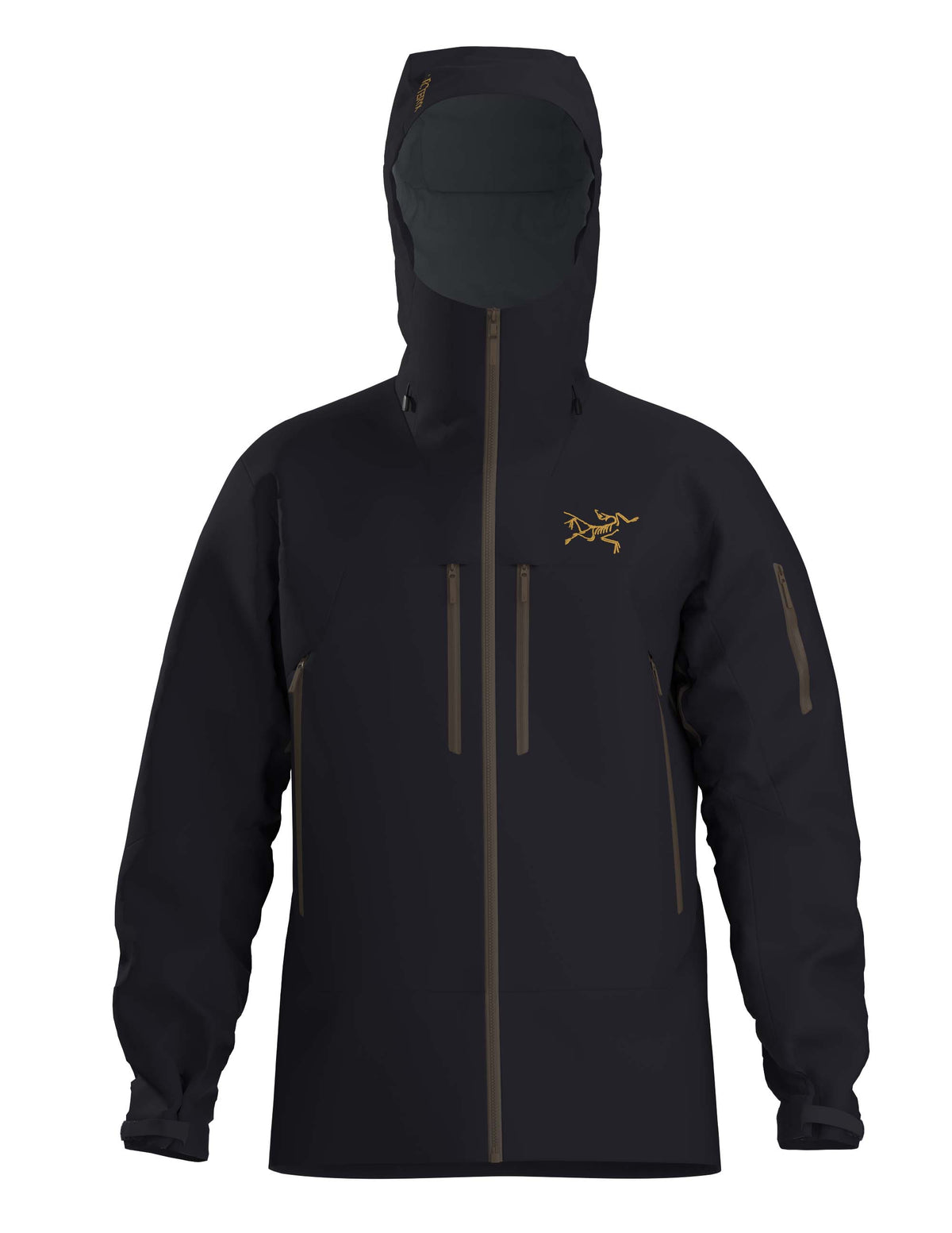 MRushJacket- A black full zip jacket on a white background