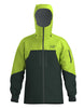 MRushJacket- A dark and light green full zip jacket on a white background