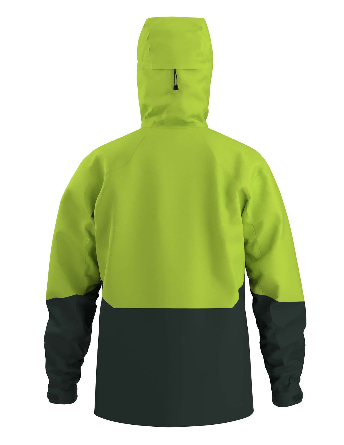 MRushJacket- A dark and light green full zip jacket on a white background