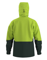 MRushJacket- A dark and light green full zip jacket on a white background