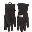 M Sierra Etip Glove-Black gloves with The North Face logo on a white background