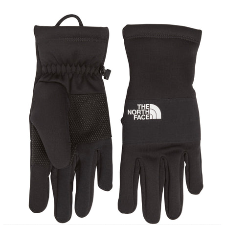 M Sierra Etip Glove-Black gloves with The North Face logo on a white background
