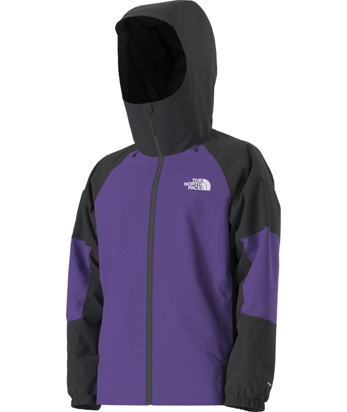 MSliderJacket-Purple and black jacket with The North Face logo on a white background