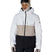 MSmarty3-in-1FormJacket-Person wearing a white and beige ski jacket with black pants on a white background