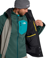 MSnowsquallJacket-Green and gray jacket with The North Face logo on a white background