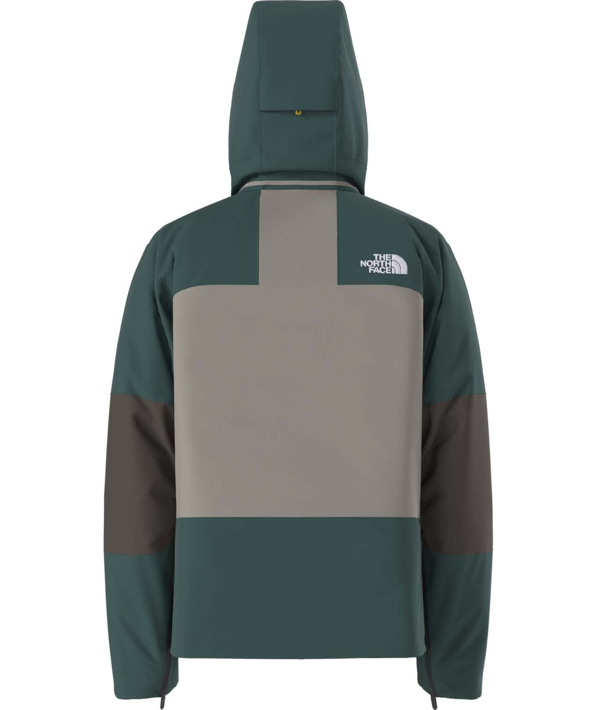 MSnowsquallJacket-Green and gray jacket with The North Face logo on a white background