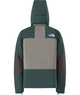 MSnowsquallJacket-Green and gray jacket with The North Face logo on a white background