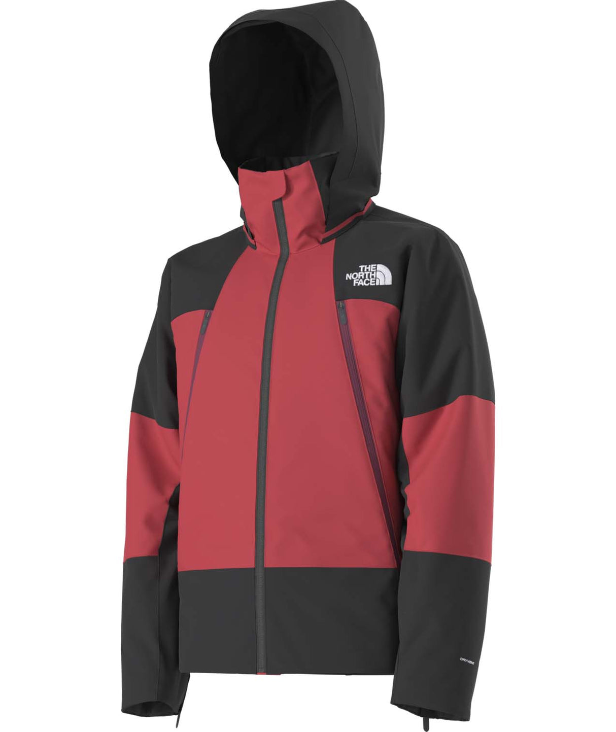 MSnowsquallJacket-Red and black jacket with The North Face logo on a white background