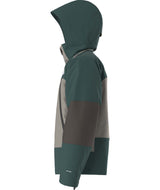 MSnowsquallJacket-Green and gray jacket with The North Face logo on a white background
