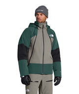 MSnowsquallJacket-Green and gray jacket with The North Face logo on a white background