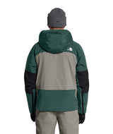 MSnowsquallJacket-Green and gray jacket with The North Face logo on a white background