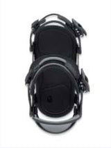 MSpecter- Black snowboard bindings on a white background
