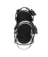 MSpecter- White snowboard bindings on a white background