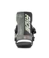 MSpecter- Black snowboard bindings on a white background