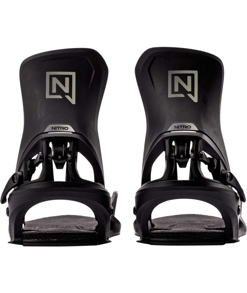 MStep-On-Black snowboard binding on a white background