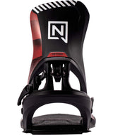 MStep-On-Black and red snowboard binding on a white background