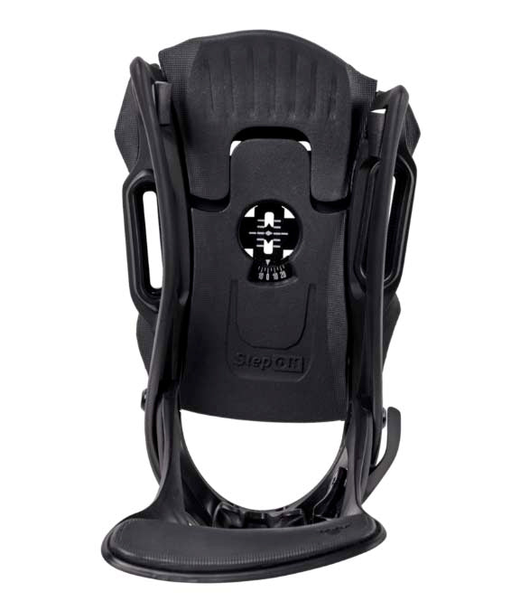MStepOnCartelXESTSnowboardBindings-Black snowboard binding on a white background