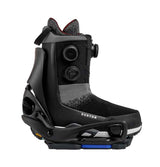 MStepOnCartelXESTSnowboardBindings-Black snowboard binding on a white background