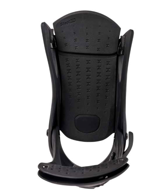 MStepOnGenesisReFlexSnowboardBindings-Black snowboard binding on a white background