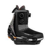MStepOnXReFlexSnowboardBindings-Black, orange, and gray snowboard binding on a white background