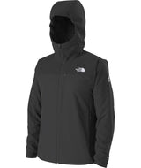 MSummitCasavalHoodie-Black hooded jacket with The North Face logo on the back against a white background