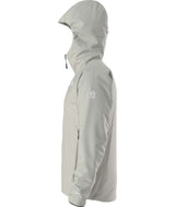MSummitCasavalHoodie-Light grey hooded jacket with The North Face logo on the back against a white background